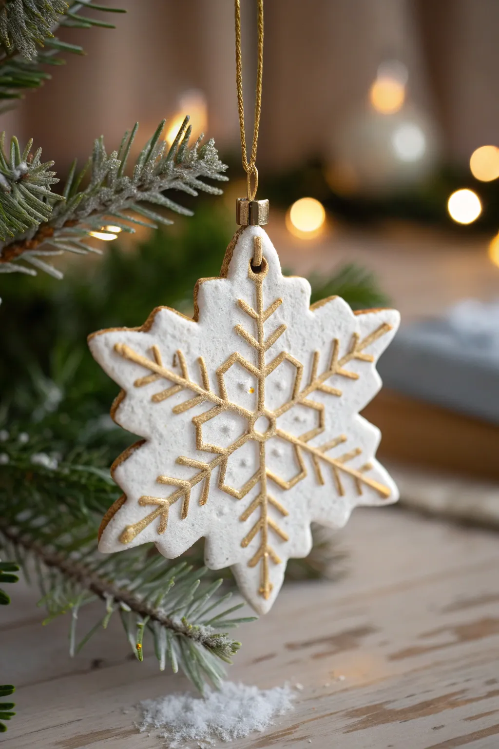 Elevate your holiday decor with these elegant metallic-accented clay ornaments. Simple yet stunning!