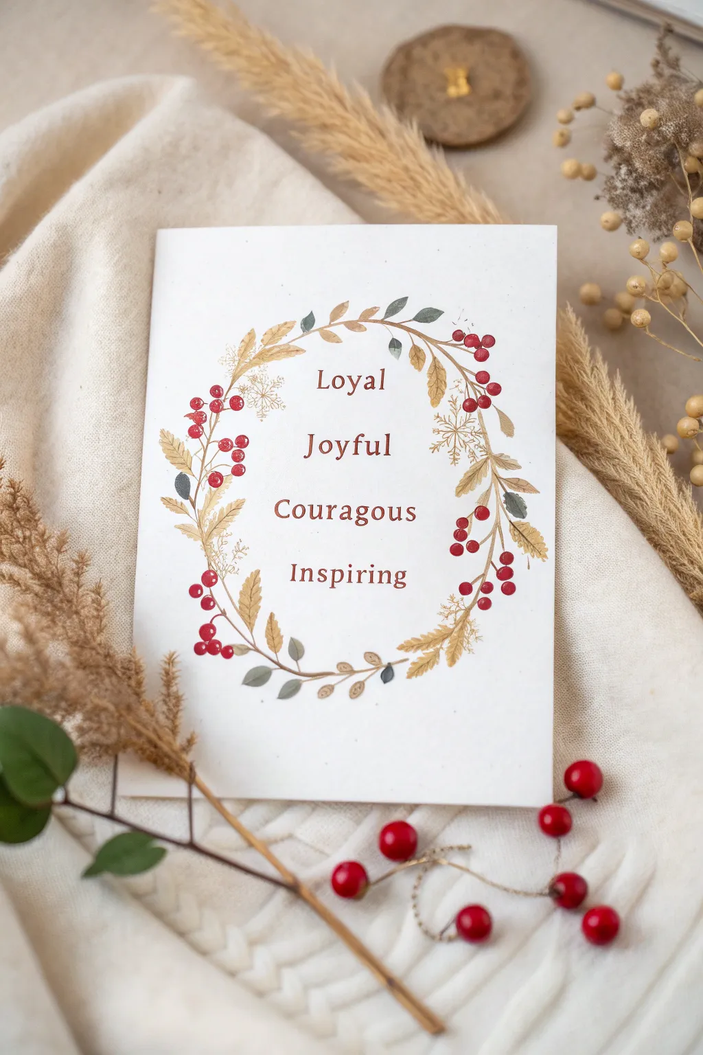 Celebrate your friendship with a Wreath of Words this Christmas, beautifully blending Scandinavian simplicity with Boho charm.