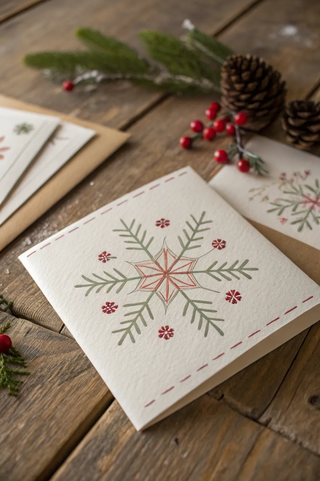 Embrace the beauty of simplicity with a minimalist Christmas card that speaks volumes through elegance and craftsmanship.
