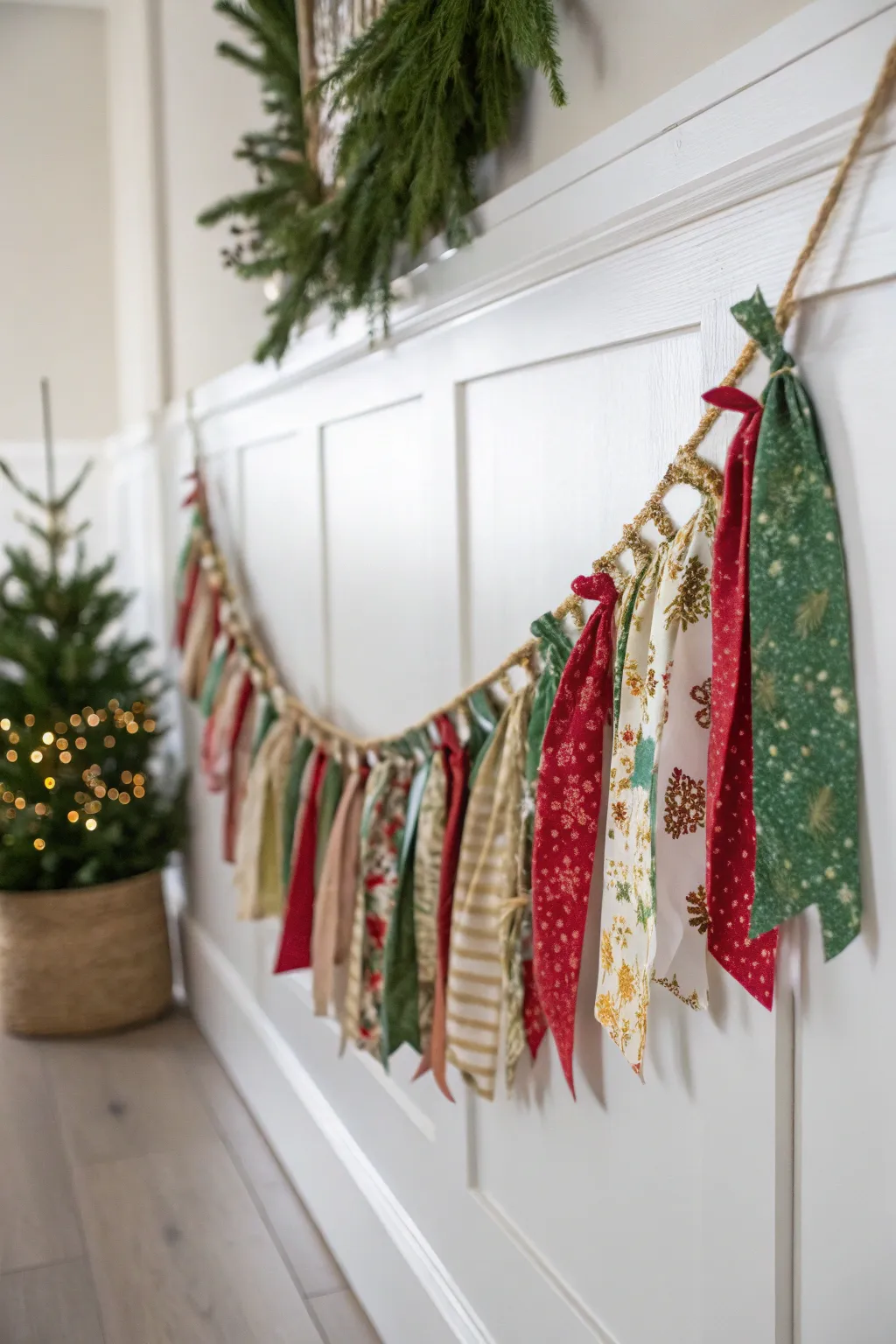 Add a touch of handmade charm to your holiday decor with this vibrant Christmas garland, perfect for a cozy and festive atmosphere. 🎄✨