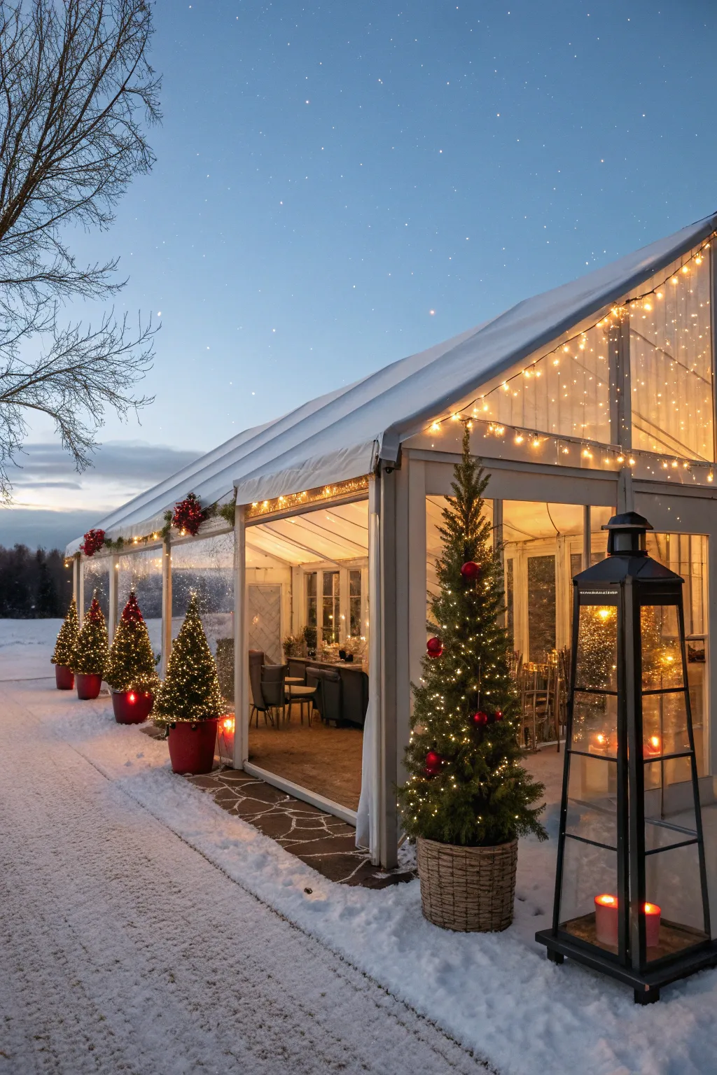 Outdoor spaces offer a fresh twist to traditional Christmas celebrations.
