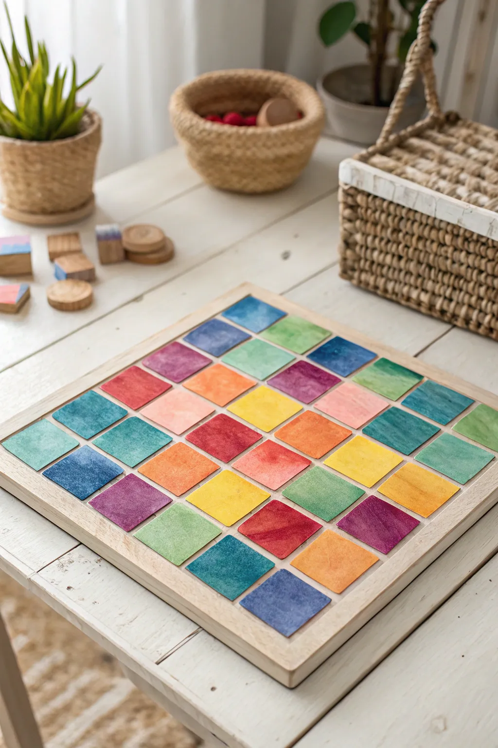 Crafted Creativity: A vibrant checkerboard of imagination and color.