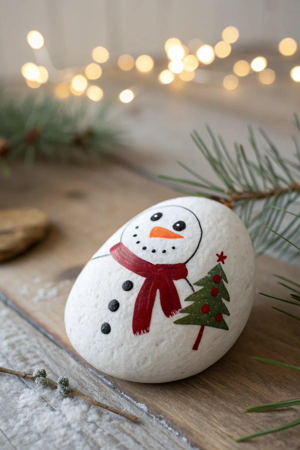 Transform ordinary rocks into charming snowmen with a splash of creativity!