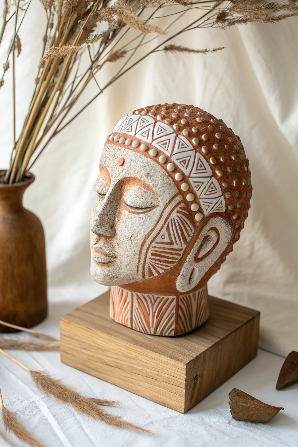 Discover the art of expression through texture in clay sculptures. Let the light play with intricate patterns for a unique visual delight.