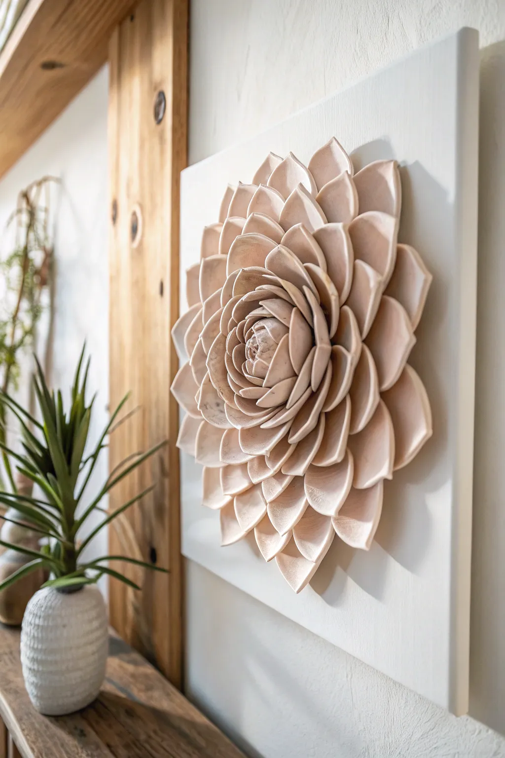 Elevate your space with the elegance of layered clay floral art.