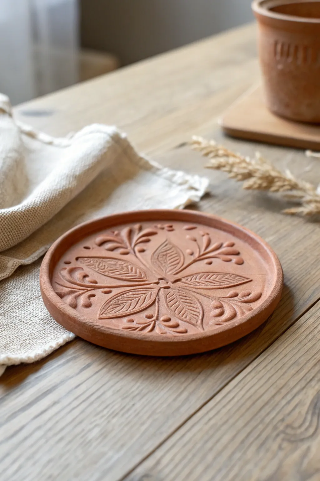 Elevate your table with personalized clay coasters – where simplicity meets artisanal charm.