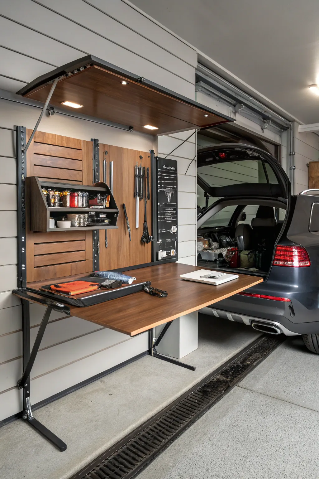 Unleash your creativity with a hidden workspace that's as stylish as it is functional.