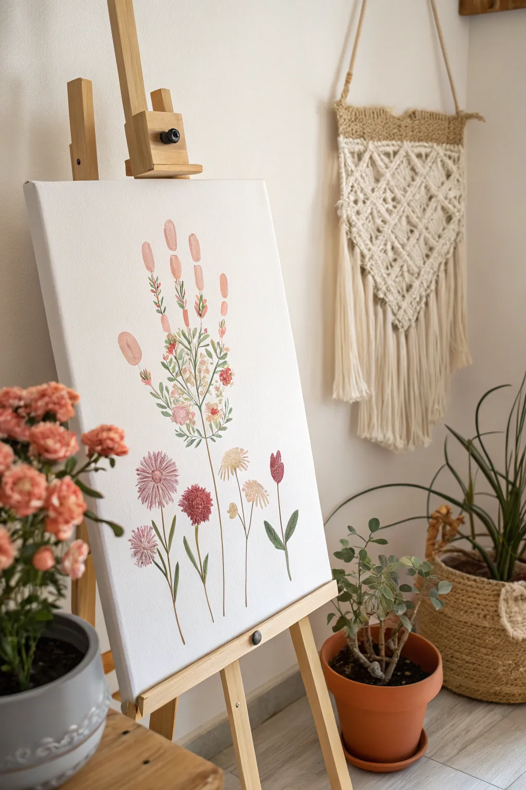 Craft beautiful memories with a handprint bouquet—a simple, artistic expression of love and creativity.