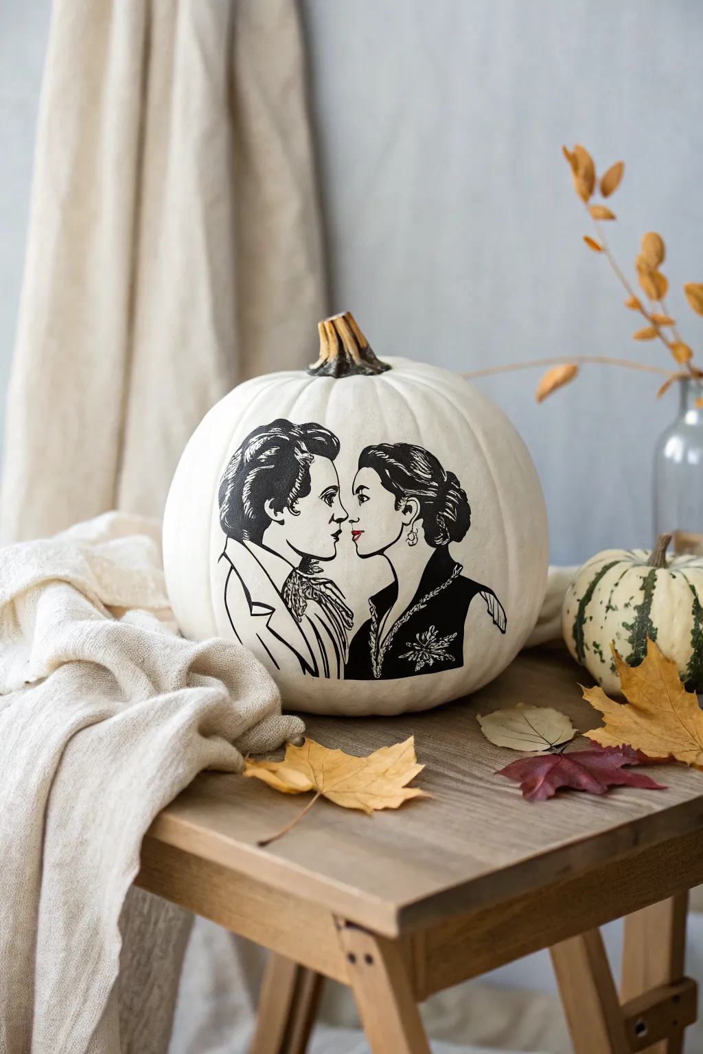 Transform your pumpkins into iconic movie couples this fall—minimalist style with a Boho twist!