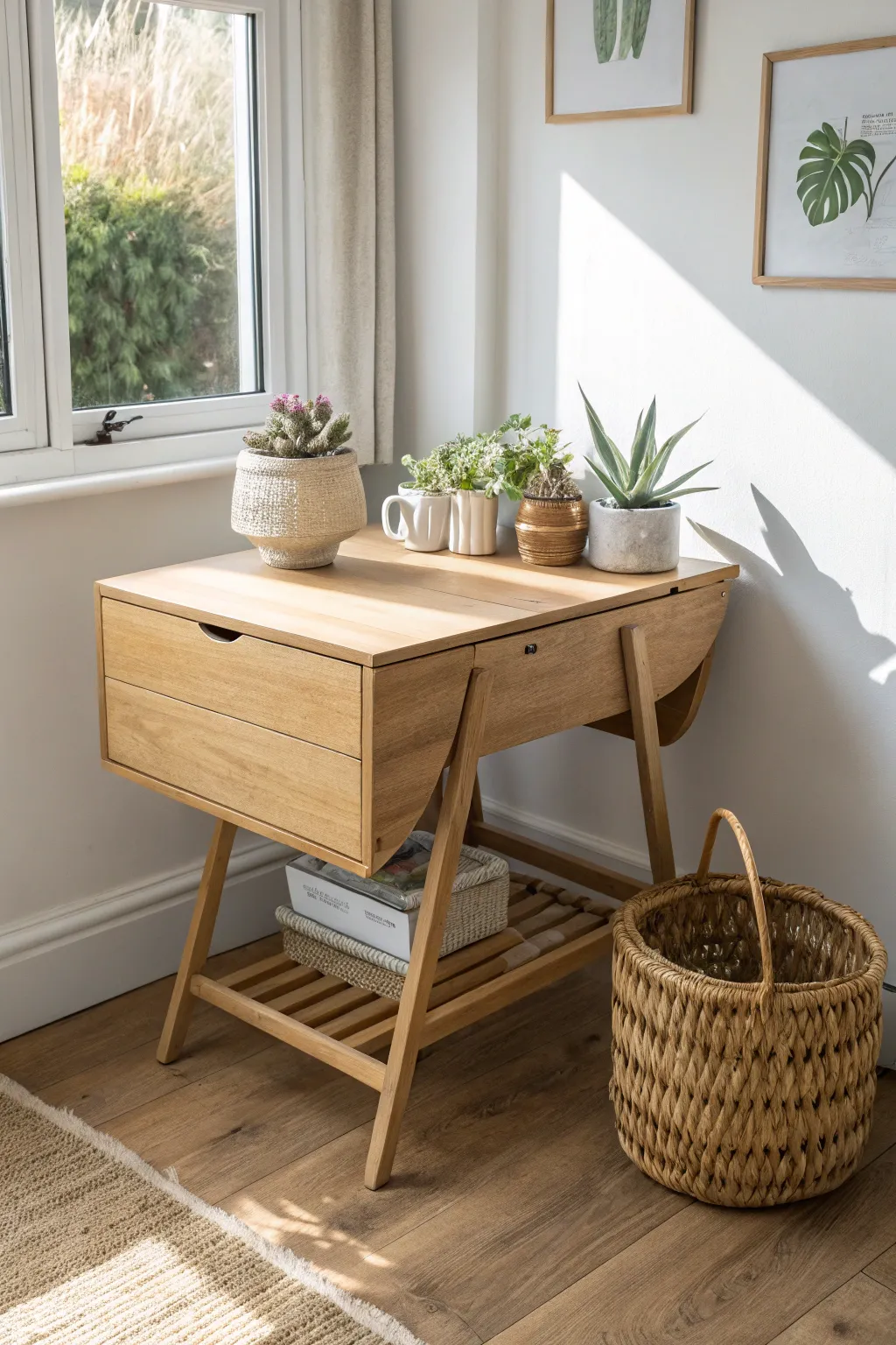 Transform your space with a foldable craft table that embodies Scandinavian elegance and Boho charm.