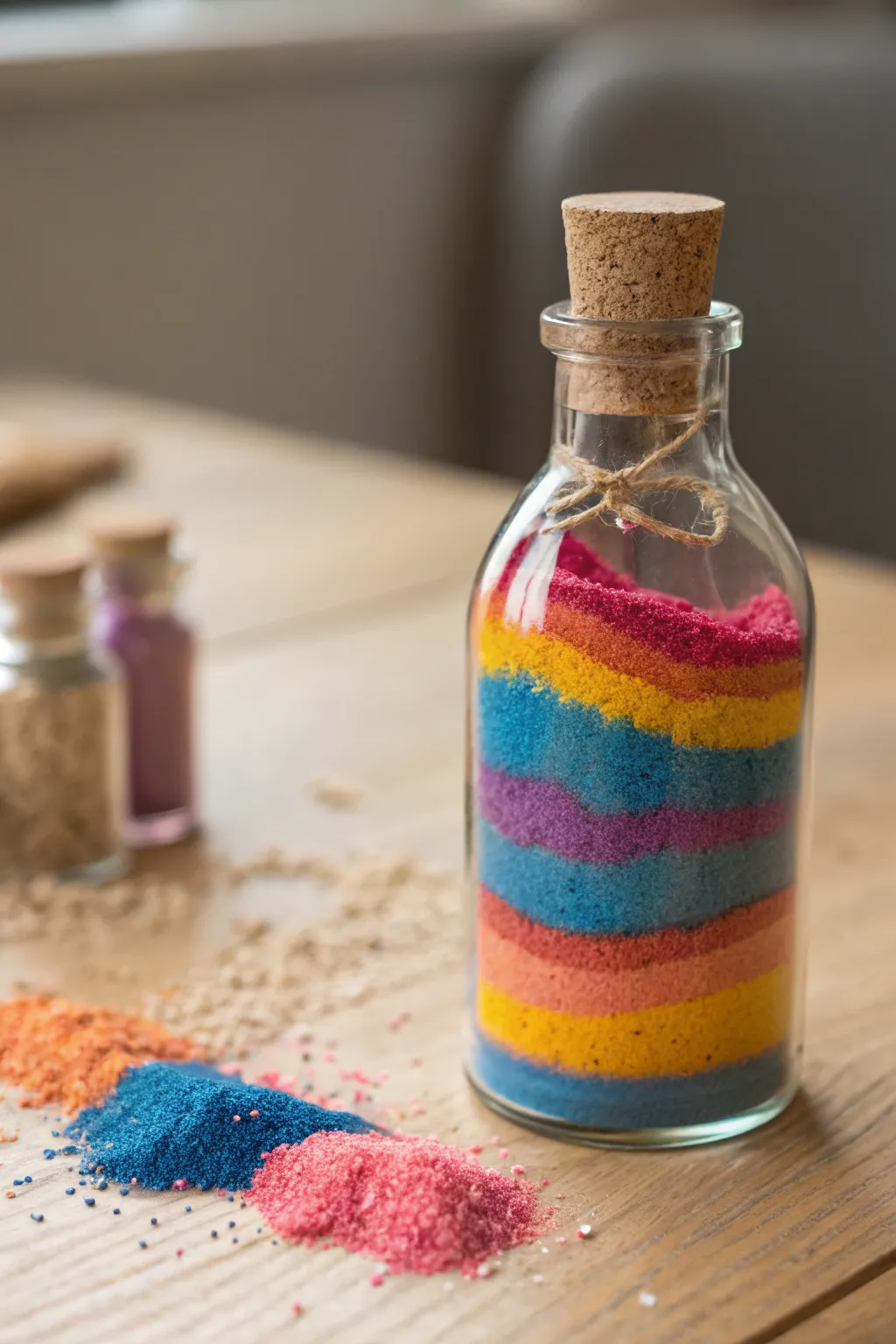 Unleash creativity with vibrant sand art - a perfect blend of color and simplicity.