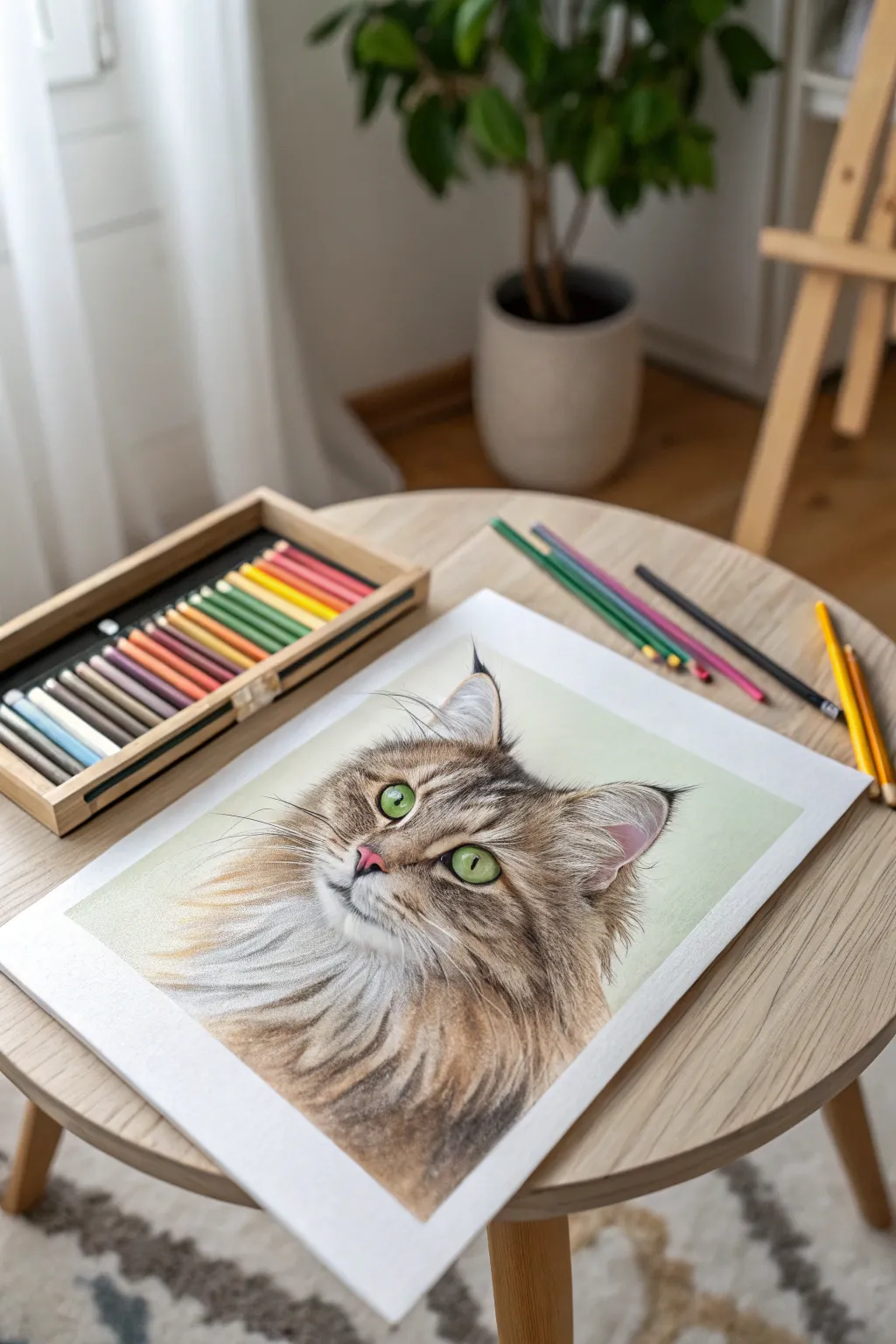 Capture your pet's spirit in vibrant crayon strokes; a charming keepsake for any pet lover.