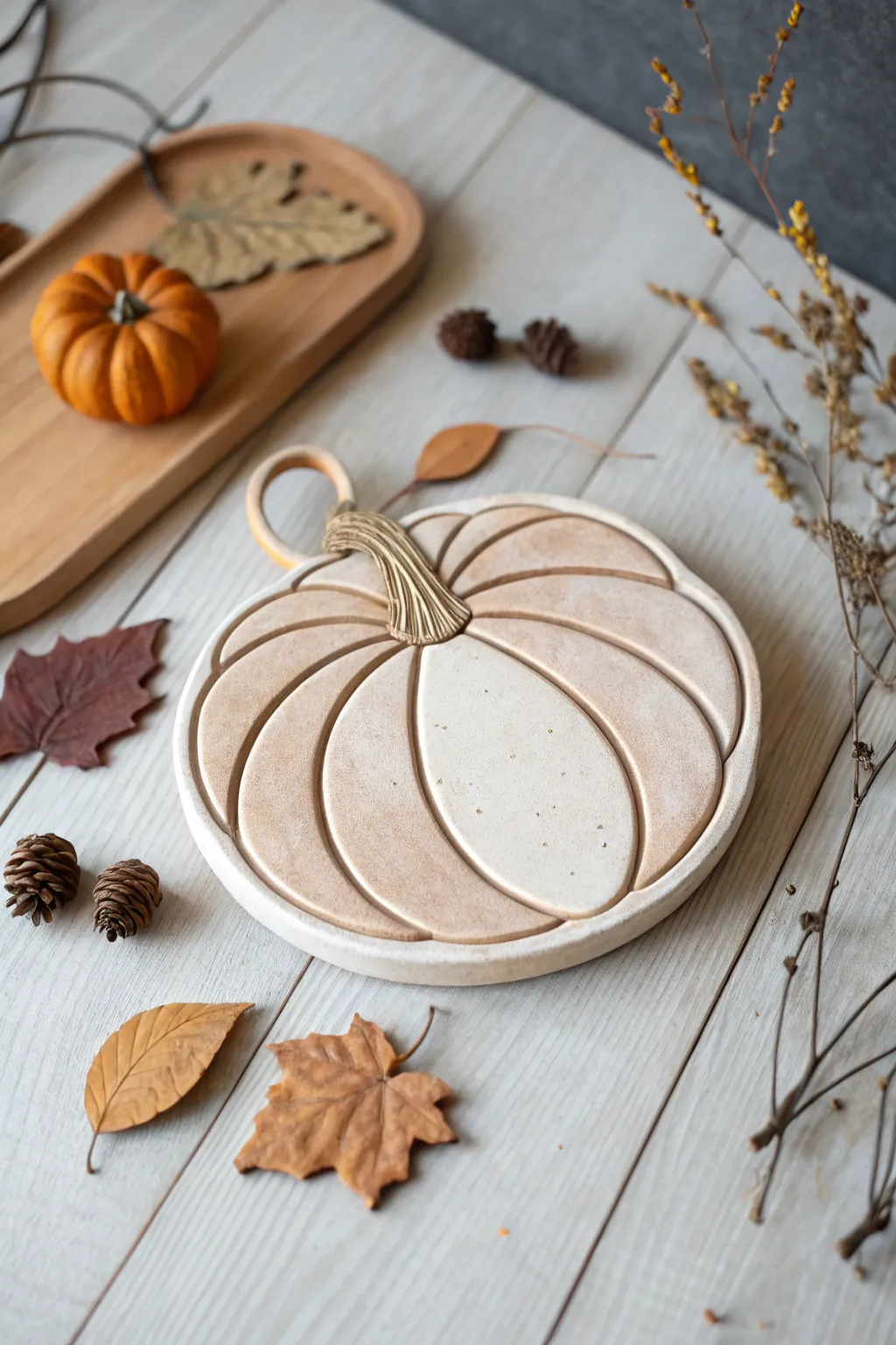 Embrace the season with a handcrafted pumpkin trivet that blends simplicity and elegance, perfect for your festive table.