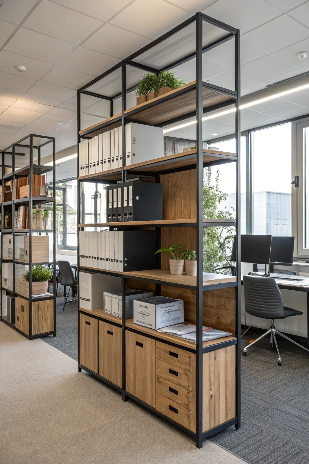 Enhance your office aesthetic with a mix of materials.