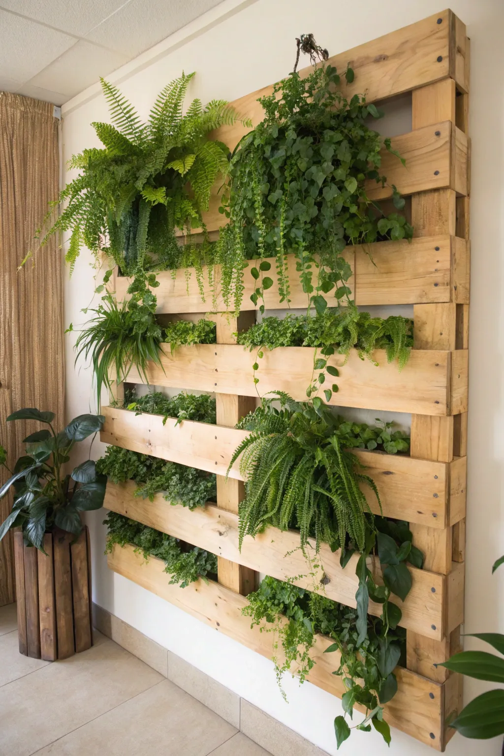 Transform your space with a stunning DIY vertical plant wall, where nature meets minimalist design.