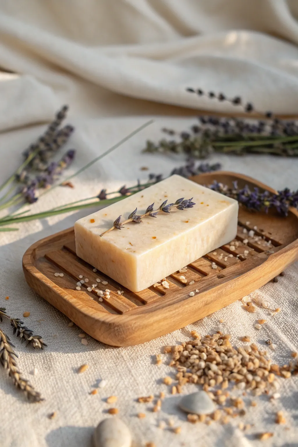 Indulge in the simple luxury of rustic handmade soap, crafted with care and natural beauty.
