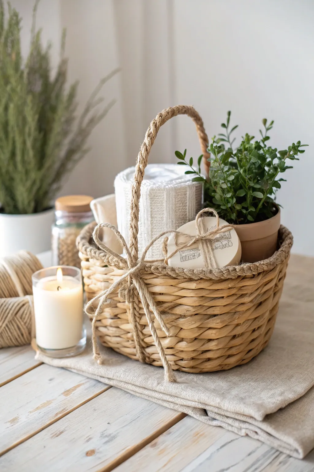 Elevate your gift-giving with rustic twine wrapping for a charming, farmhouse touch.