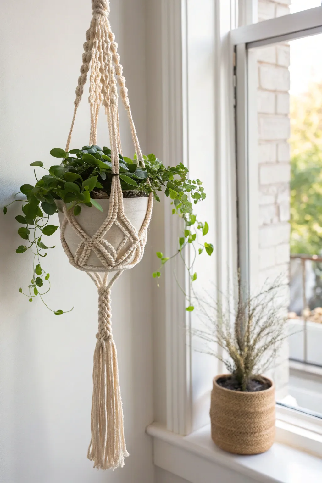 Elevate your greenery with the elegance of crochet plant hangers.