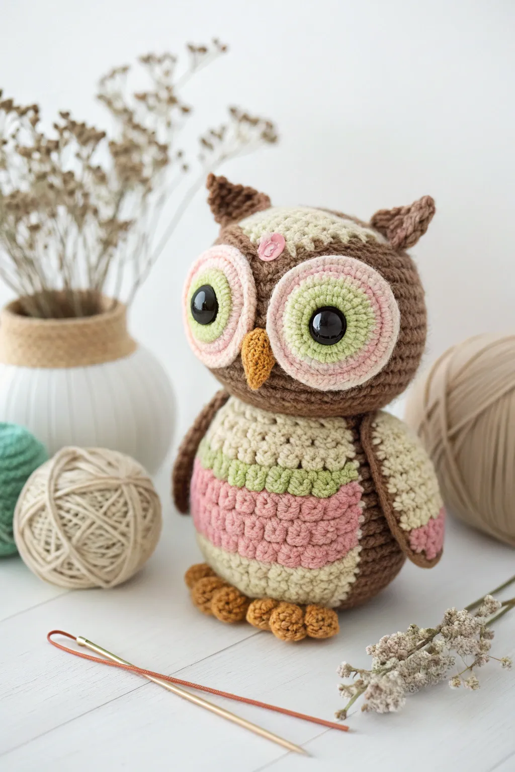 Crochet magic: meet your new favorite owl with a twist of color and charm!