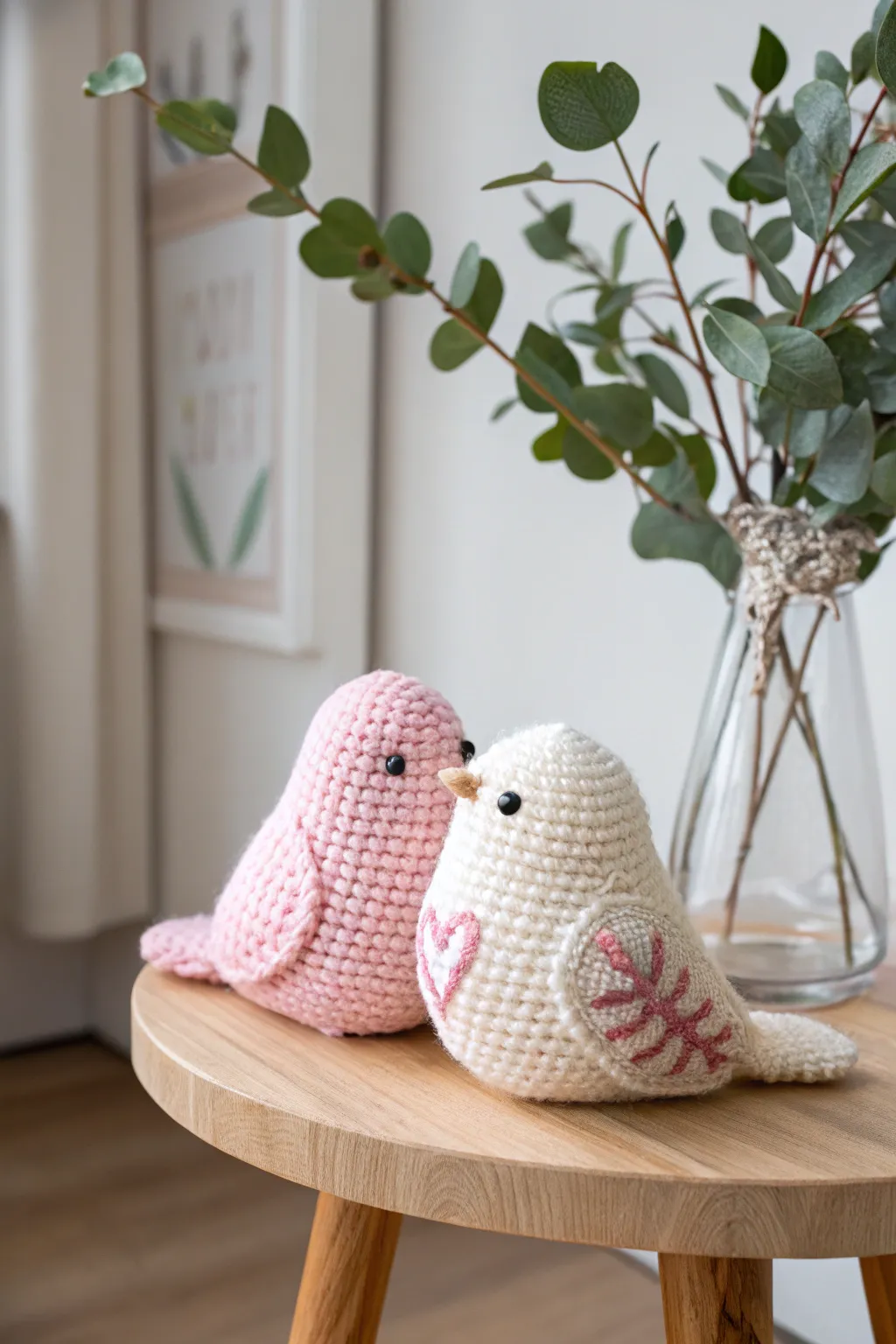 Handmade with love: Adorable crochet love birds for a heartfelt Valentine’s gift.