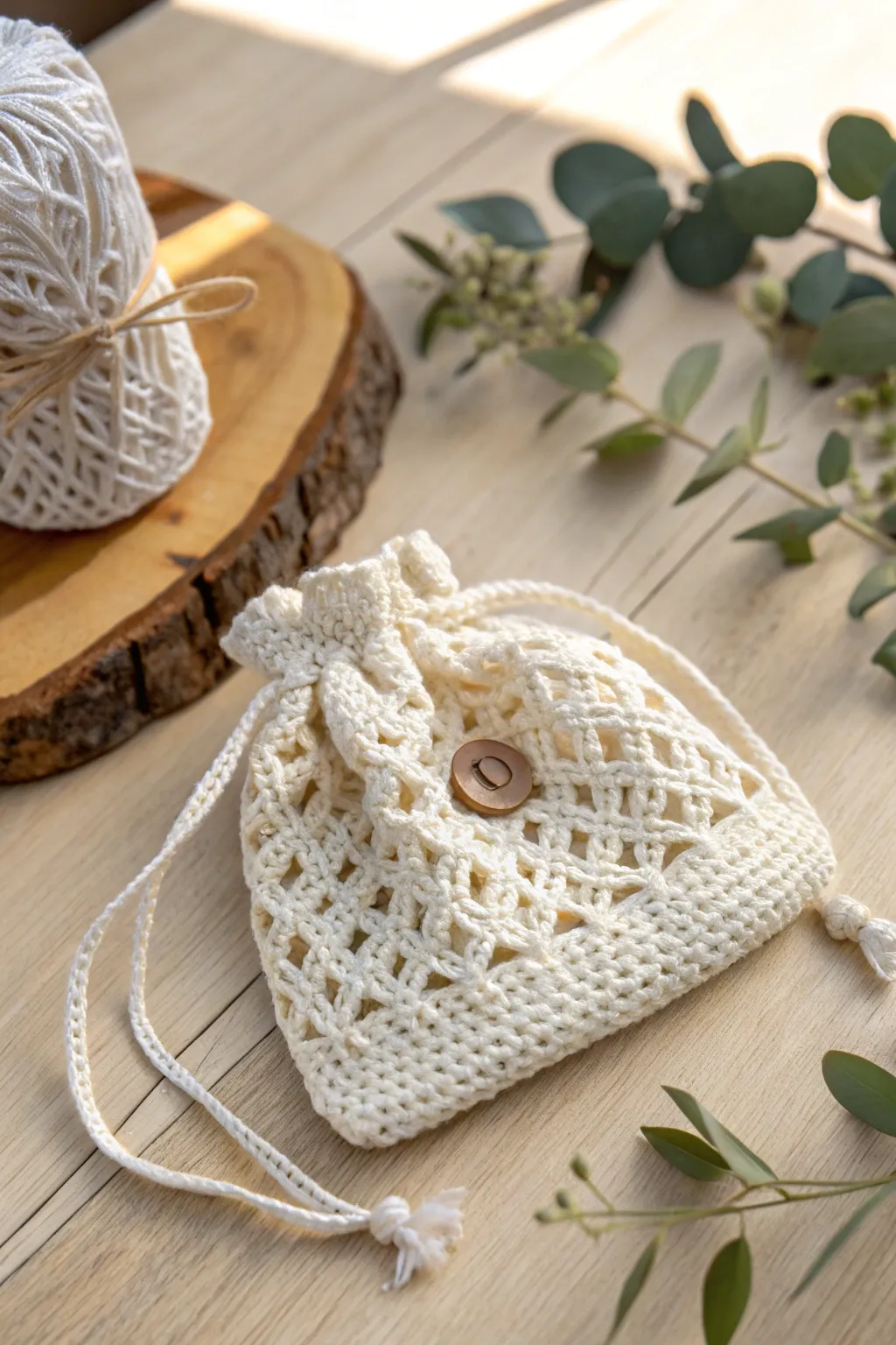 Delight your guests with handcrafted crochet favor bags – a perfect blend of elegance and simplicity.