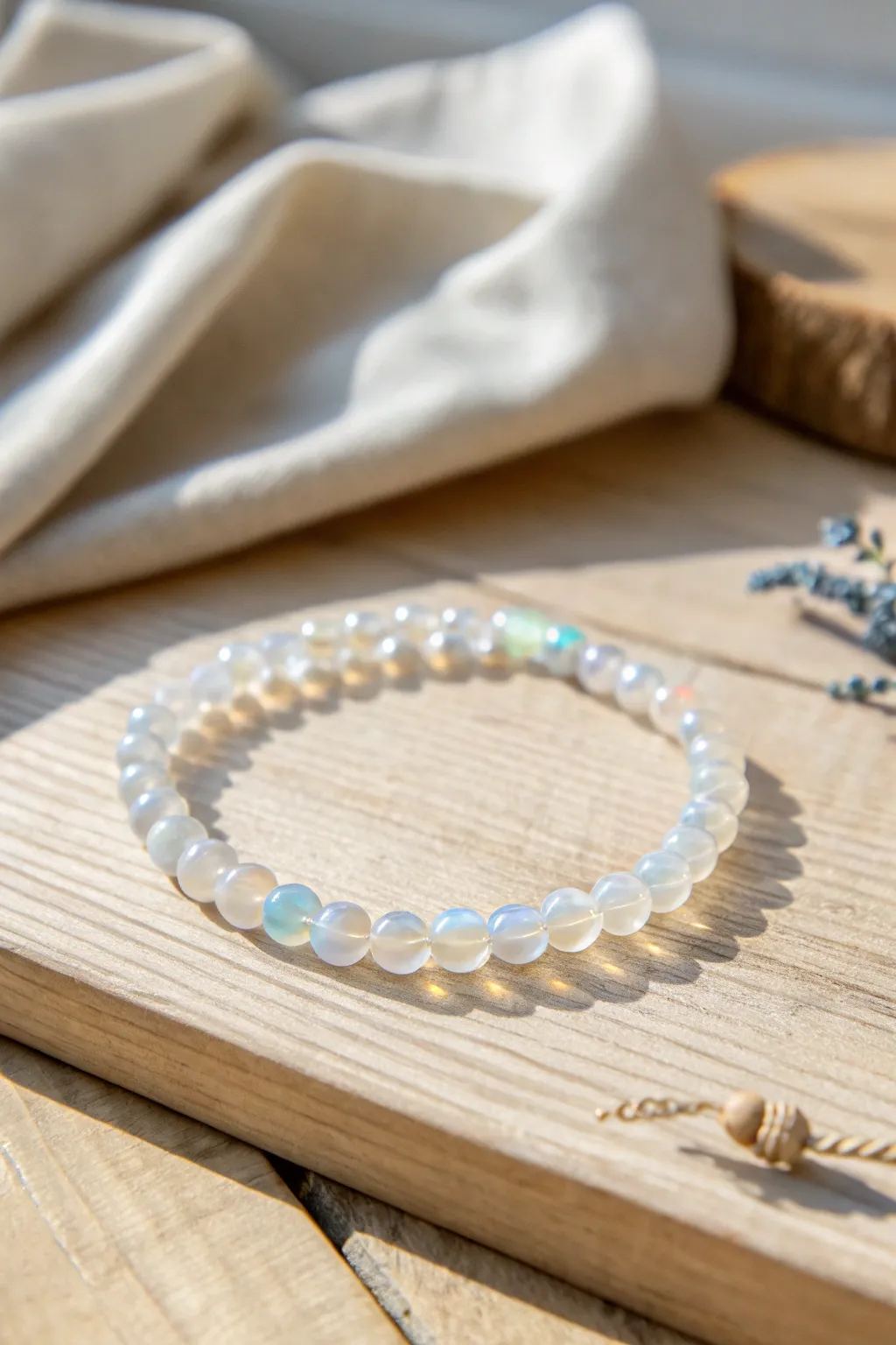 Embrace the ethereal charm of opalite with this moonlit glow bracelet.