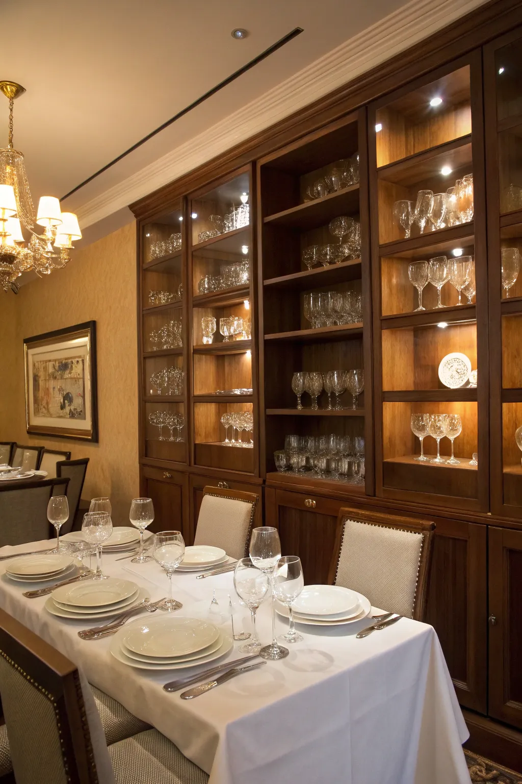 Cube storage elevates dining room elegance effortlessly.