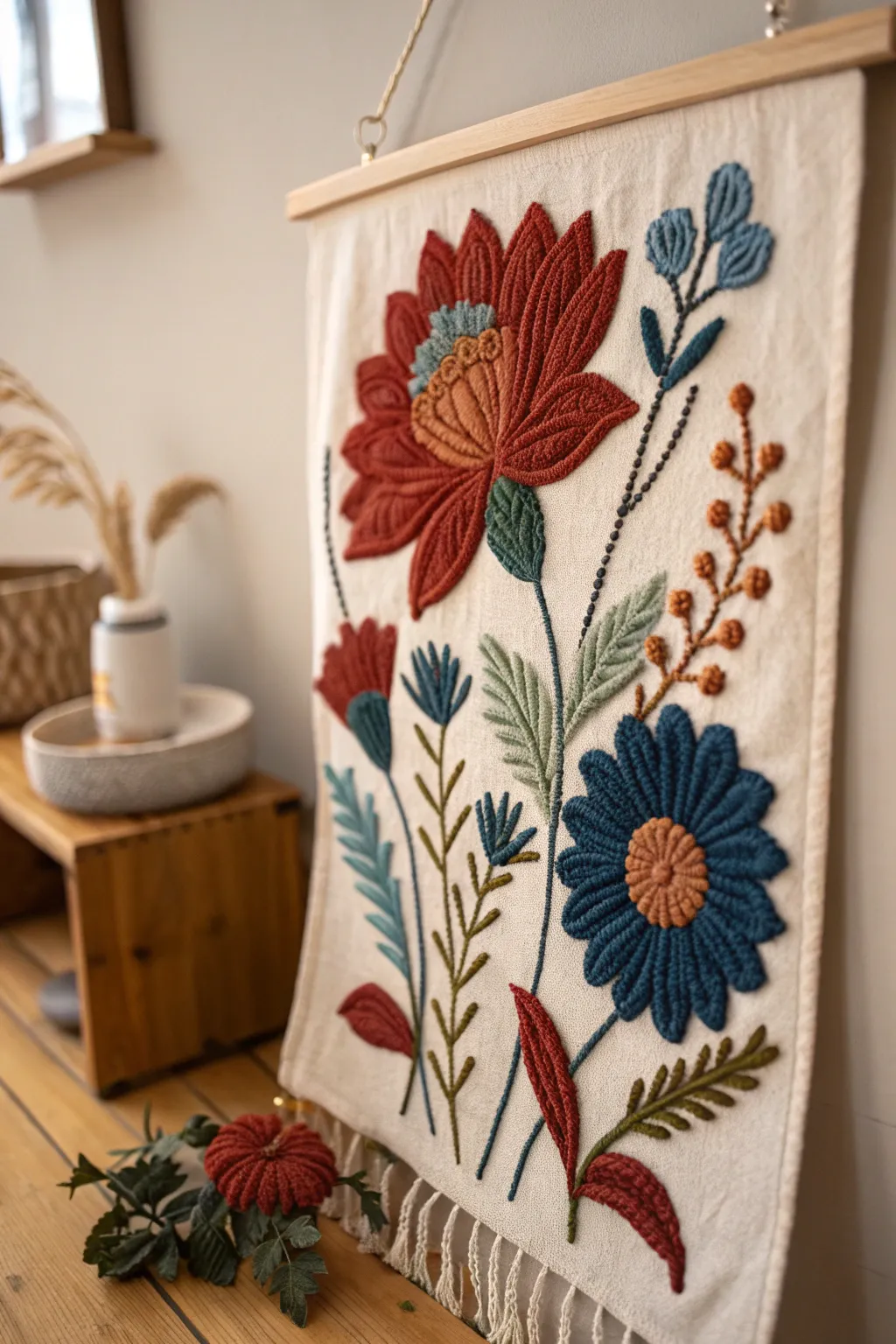 Add a touch of depth and intrigue to your space with 3D textured embroidery that celebrates craftsmanship and vibrant simplicity.