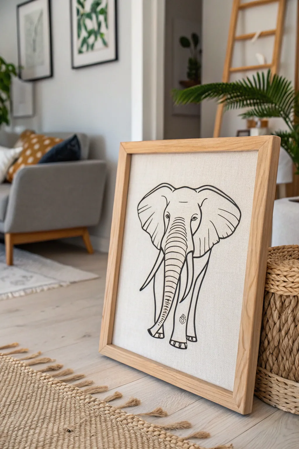 Embrace simplicity and elegance with this minimalist elephant line drawing, perfect for adding a chic touch to any space.