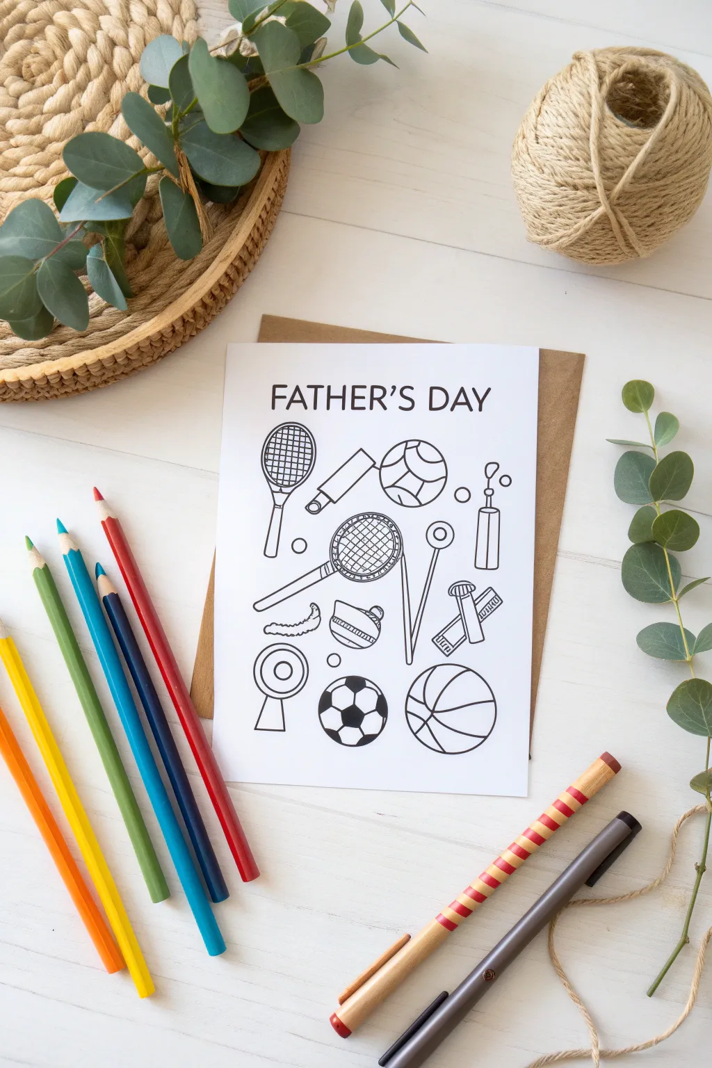 Unleash creativity with this color-in Father's Day card, perfect for adding a personal touch to Dad's special day.