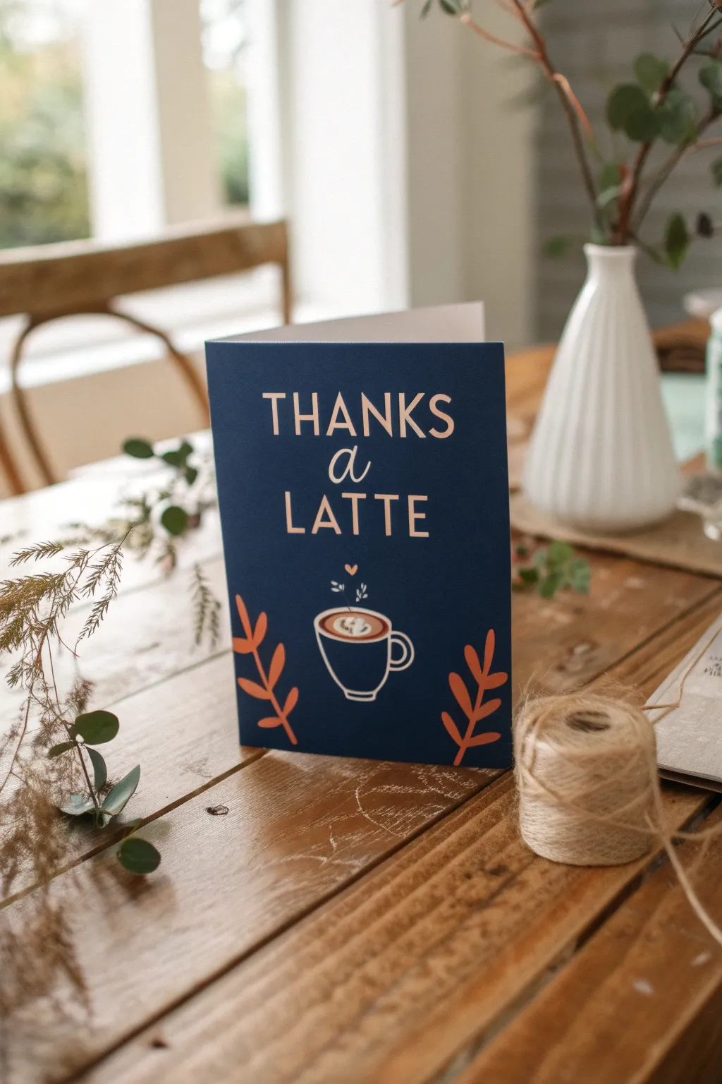 Bring a smile with this charming 'Thanks a latte' card, where Scandinavian simplicity meets Boho warmth.