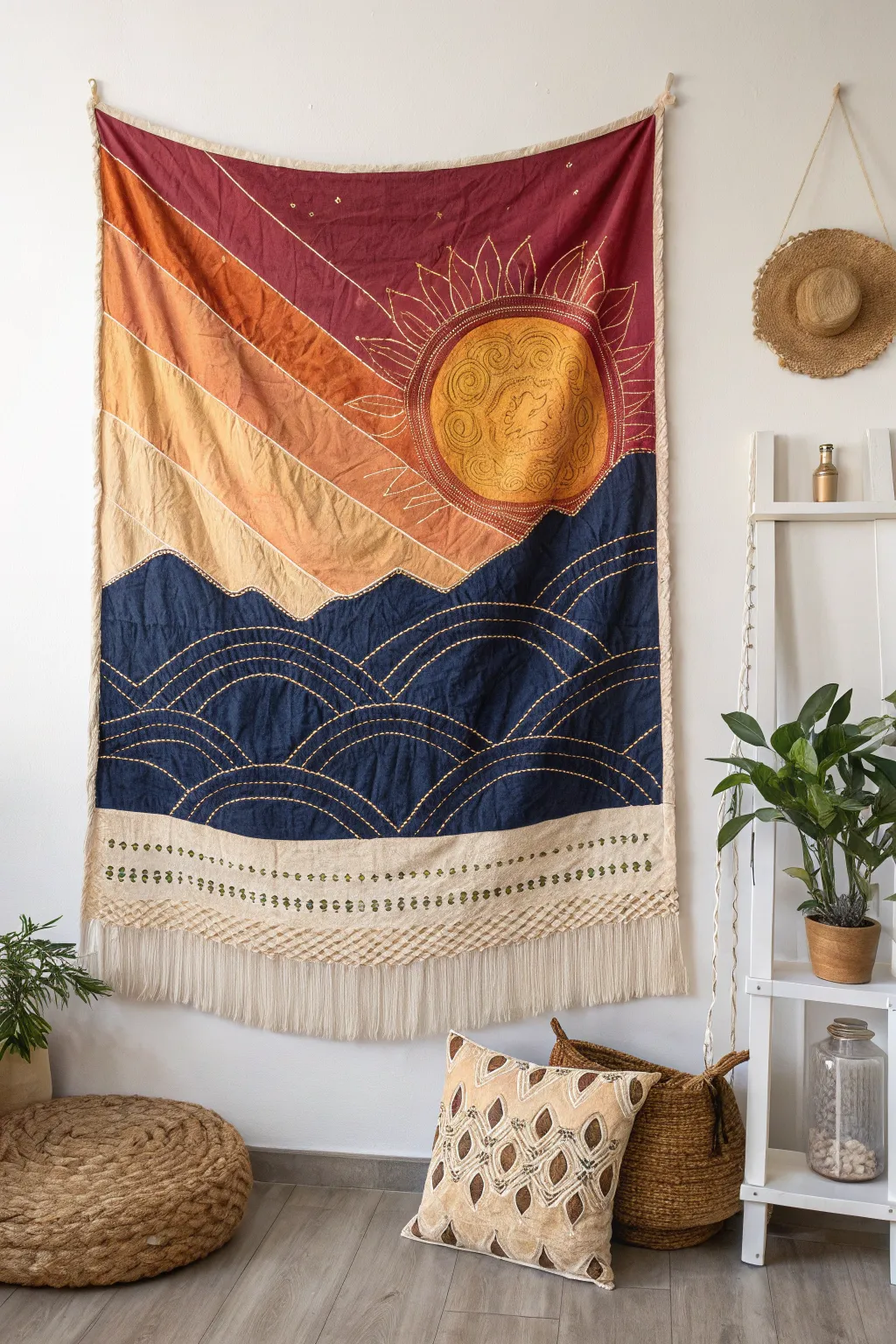 Transform your space with a day-to-night tapestry, where craftsmanship meets natural beauty.