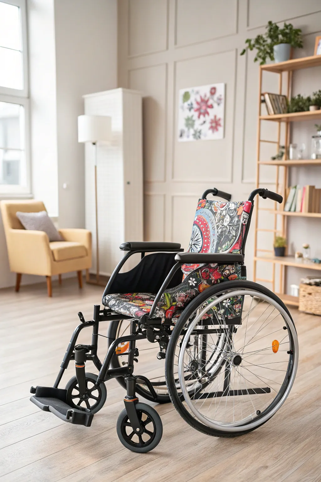 Transform your ride into a masterpiece with a vibrant sticker parade! 🌟✨ #WheelchairArt #BohoChic