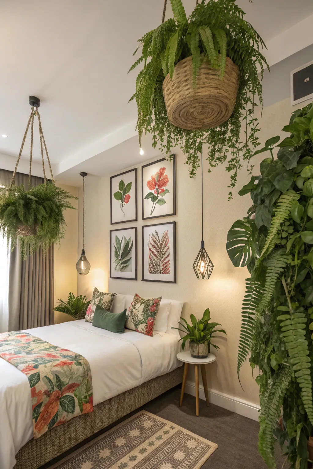 Nature-inspired decor brings serenity into the room.