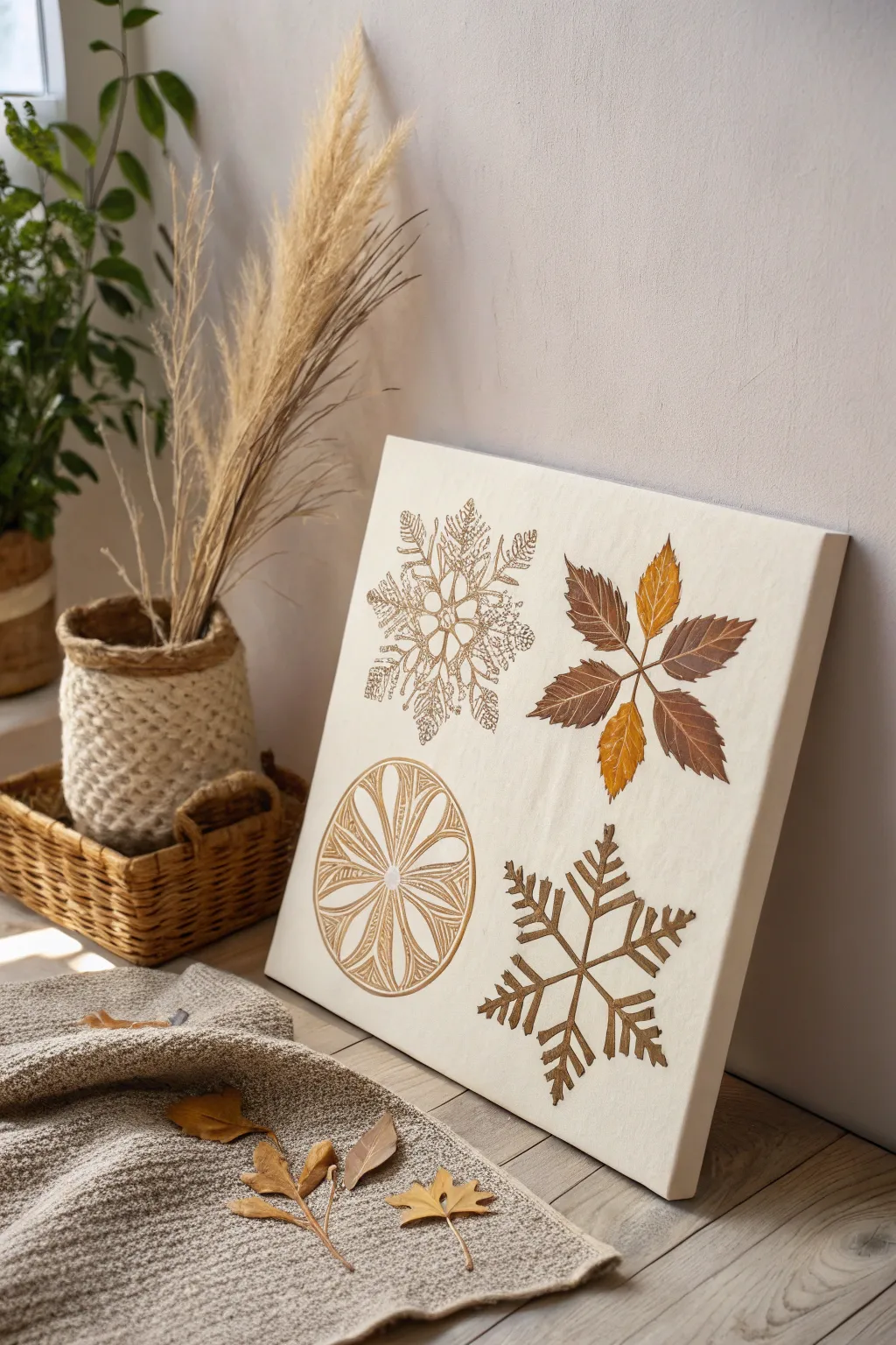 Embrace the beauty of each season with a handcrafted decoupage canvas, perfect for a serene and stylish home.