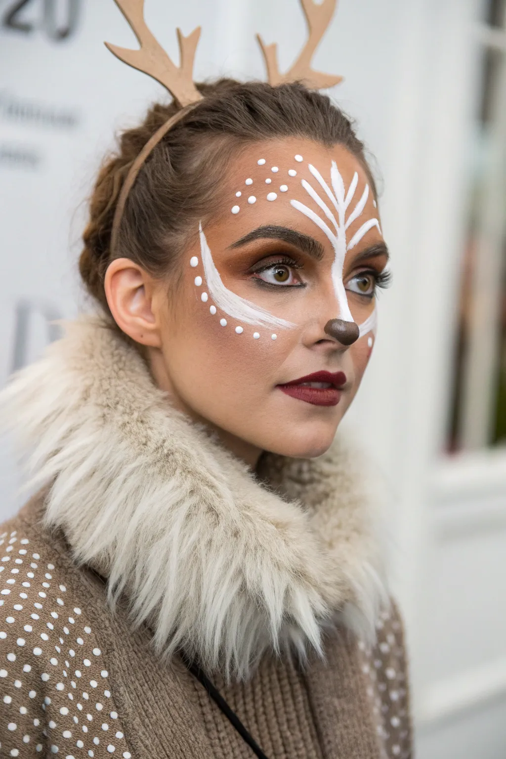 Step into a fairytale with this enchanting deer face paint, where art meets nature in stunning simplicity.