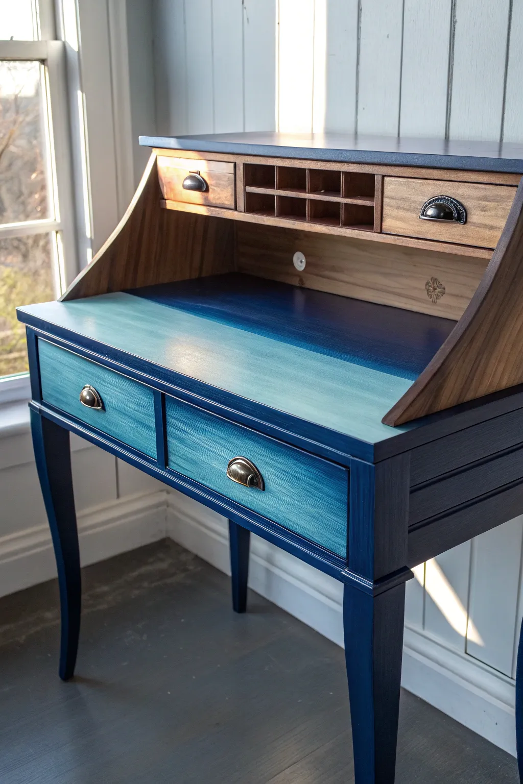 Elevate your workspace with an ombre masterpiece: where craftsmanship meets creativity.
