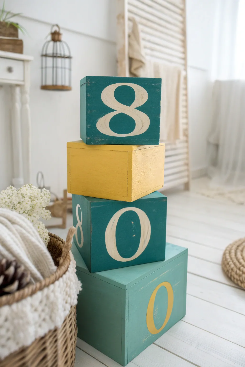 Celebrate 80 with style: A striking DIY centerpiece that's both minimalist and bold!
