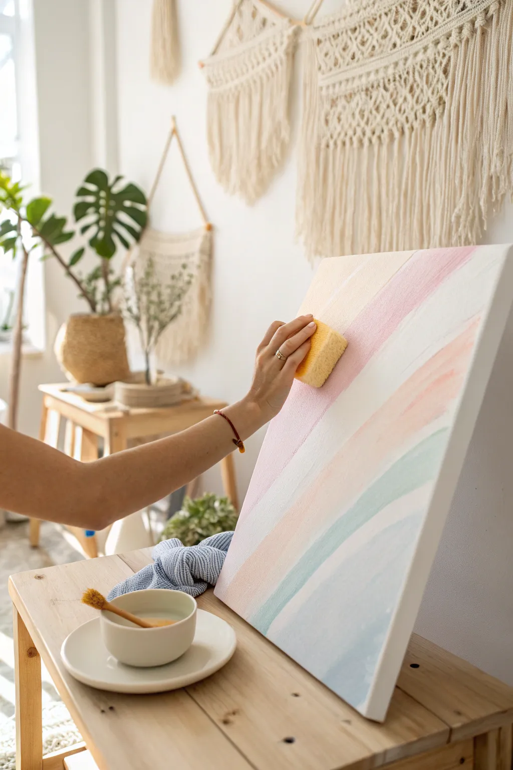 Discover the art of simplicity with sponge dabbing – perfect for a weekend of creative relaxation!