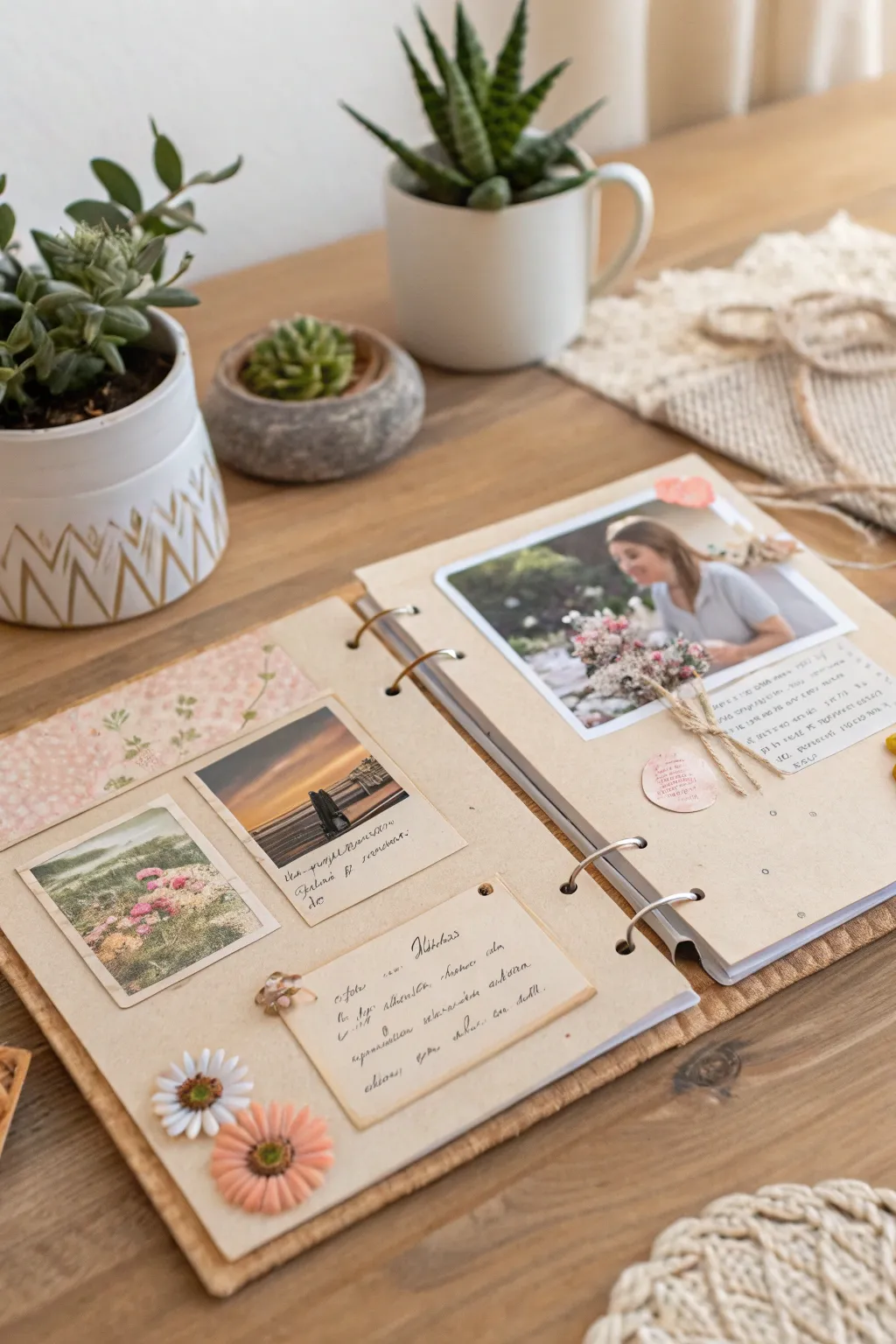 Capture your love story with a handcrafted scrapbook, where memories and moments come to life.