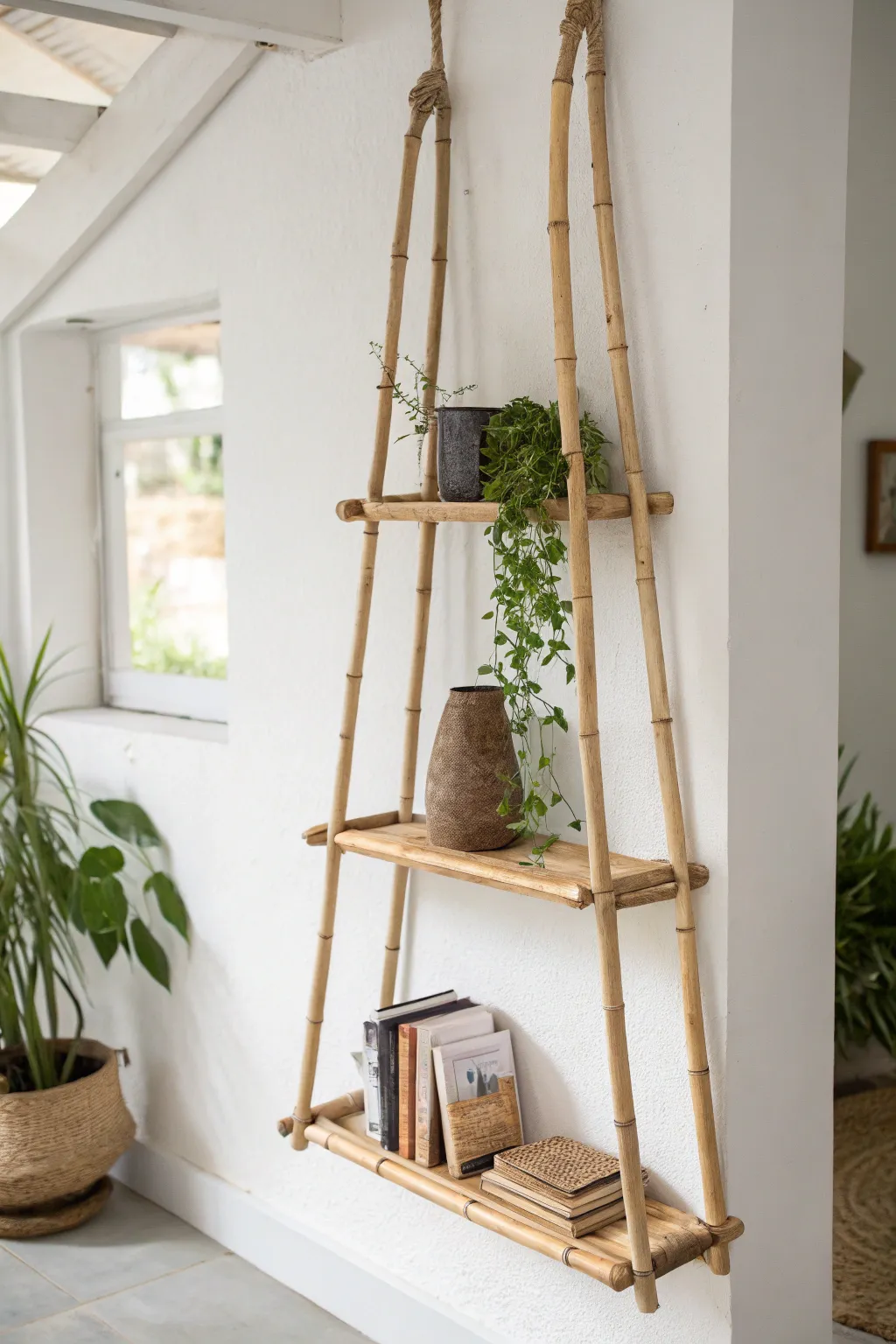 Add a touch of natural elegance to your space with handcrafted bamboo shelves—where simplicity meets style.