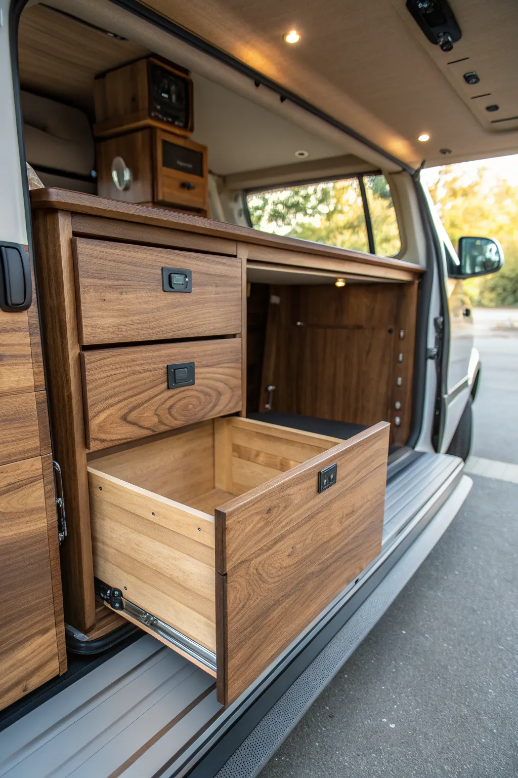 Discover the art of hidden craftsmanship with this secret storage compartment for your campervan.