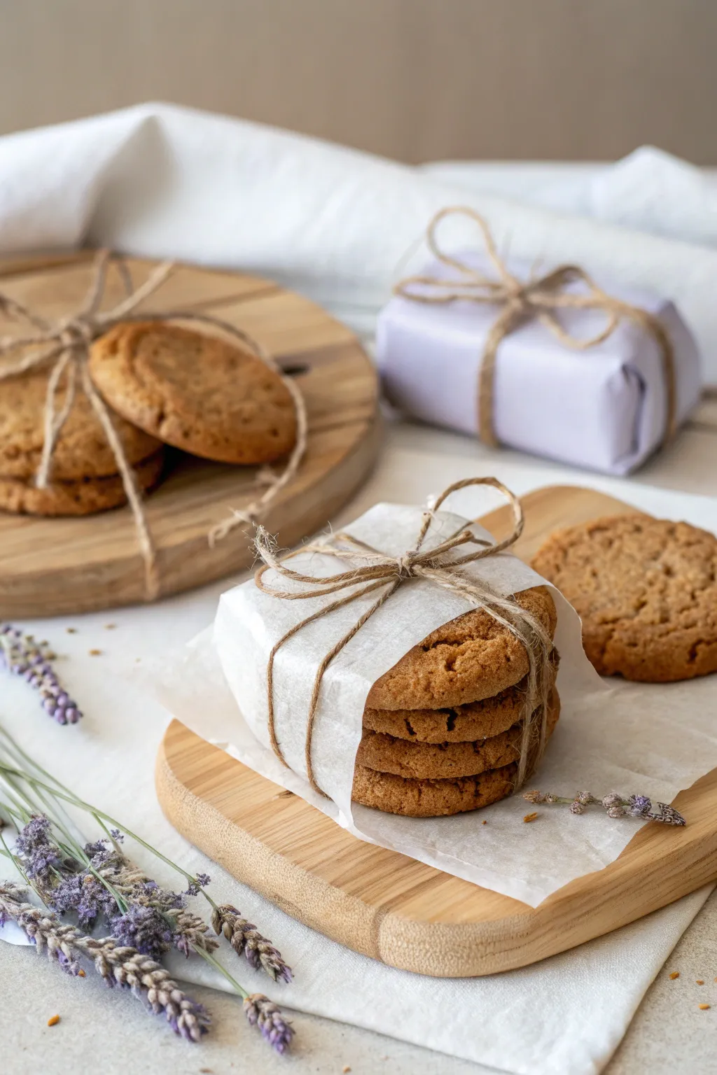 Indulge in the simple elegance of homemade coffee-flavored cookies, wrapped and ready to delight.