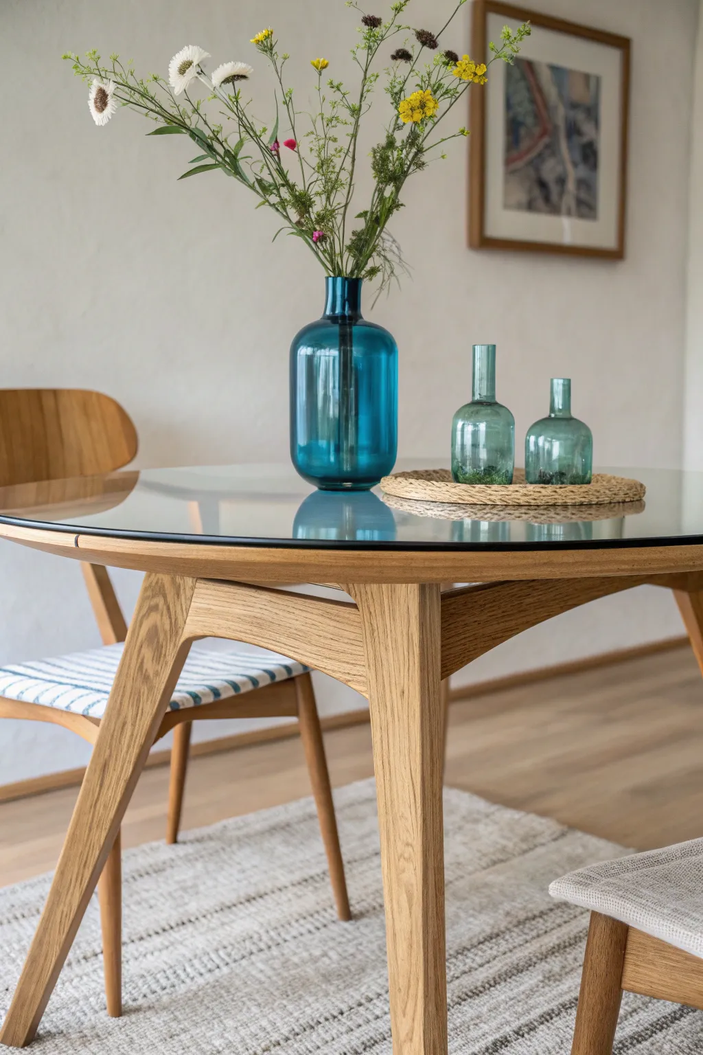 Transform your dining space with a touch of elegance—discover the beauty of a glass overlay for a modern and spacious feel.
