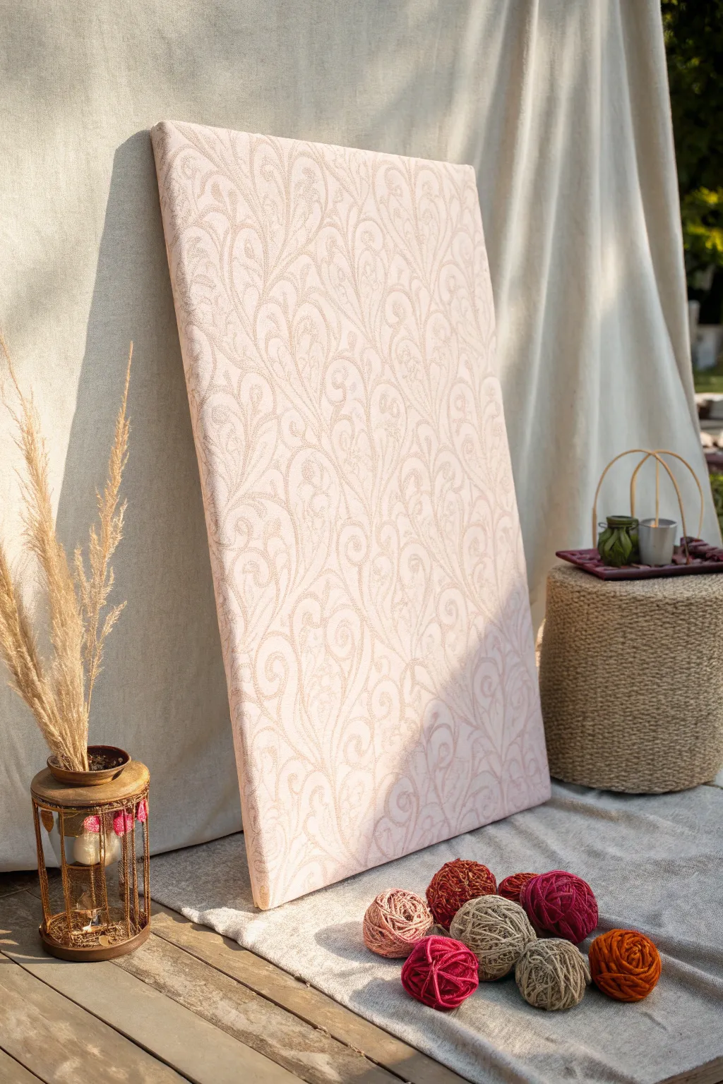Elevate your craft show display with a fabric-covered foam board that combines elegance and functionality.