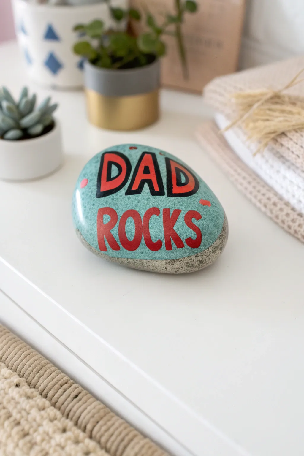 Crafted with love: A charming paperweight to brighten Dad's day.