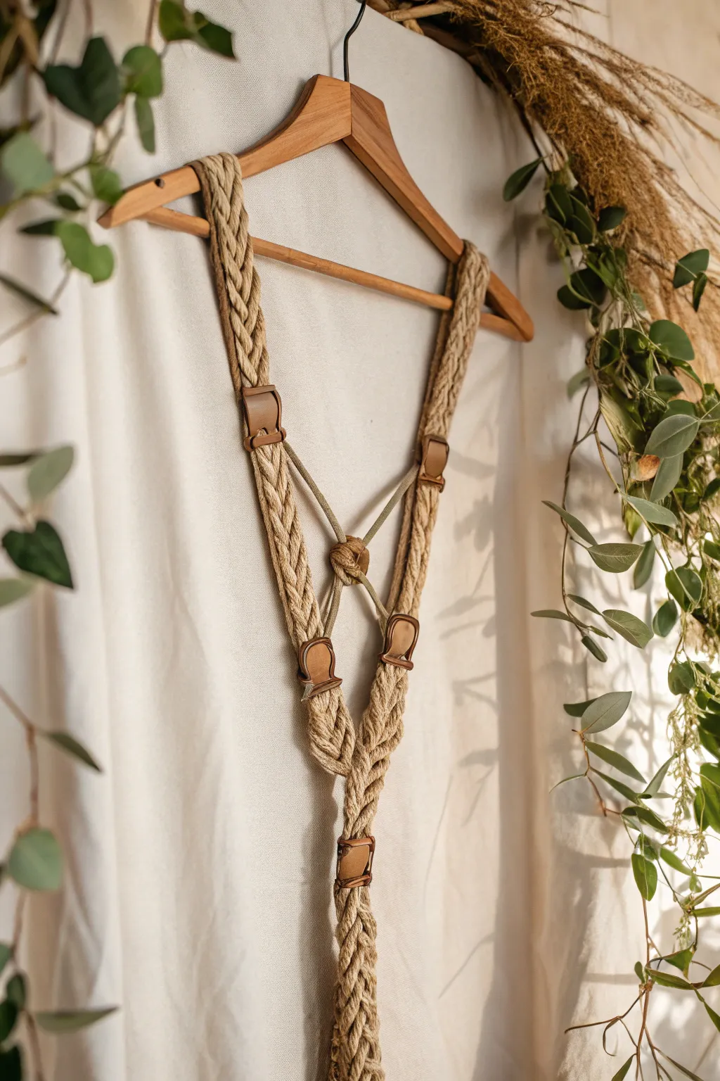 Embrace nature's elegance with this handcrafted vine woven harness, perfect for adding a magical touch to your forest fairy costume.