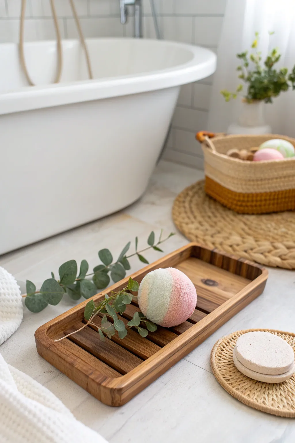Transform bath time into a spa experience with a handmade touch! 🌿💦 #DIYBathBomb #ScandinavianStyle