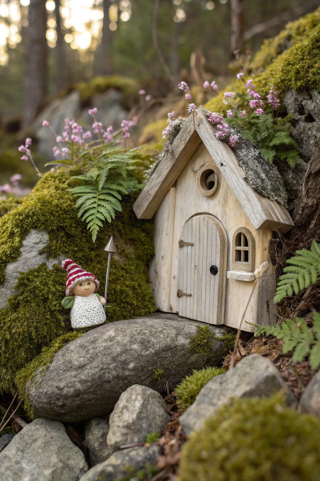 Step into a whimsical woodland retreat with this charming DIY gnome village, where simplicity meets enchantment.