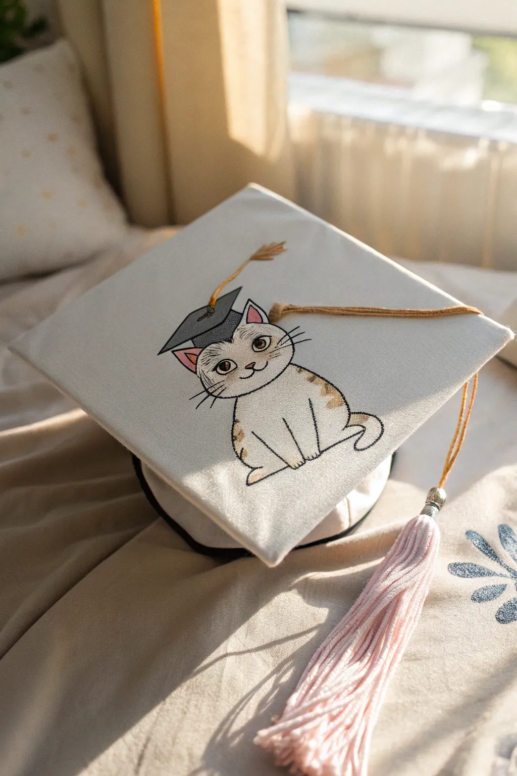 Celebrate your special day with a personal touch: a whimsical pet portrait on your graduation cap!